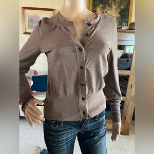 Banana republic short silk cashmere brown cardigan